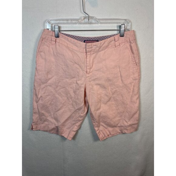Vineyard Vines womens Pink Linen Blend Shorts Size 6 - Picture 1 of 10